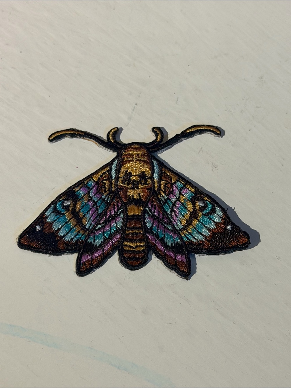 Death’s Head Hawk Moth Embroidered Iron-On Patch